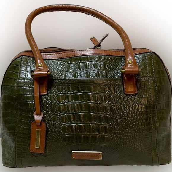 Tignanello Handbags - Tignanello Leather Houston Street Croc Embossed Accordion Satchel